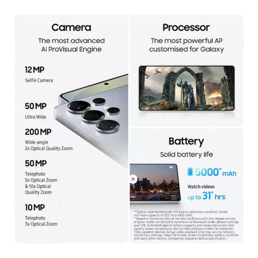 SAMSUNG Galaxy S25 Ultra - 256GB, Titanium Black