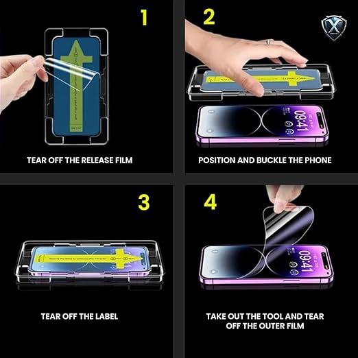 X-ARMOR SHIELD Pack of 2 Screen Protector for iPhone 15 Pro 6.1" with Auto Dust-Elimination Installation Tool