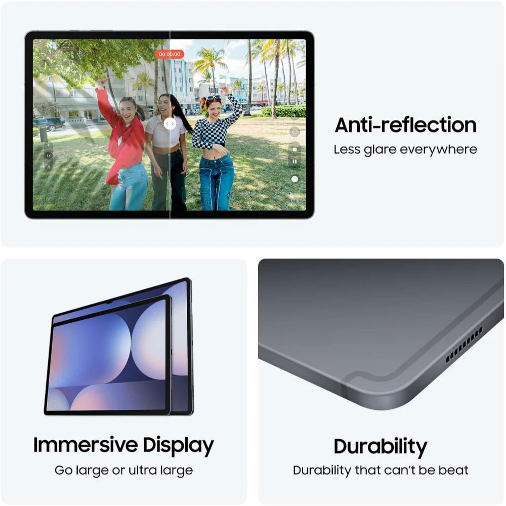 Samsung Galaxy Tab S10+ AI Tablet, Android Tablet, 12GB RAM, 256GB Storage, AMOLED Display, Anti-Reflection, S Pen Included, Platinum Silver