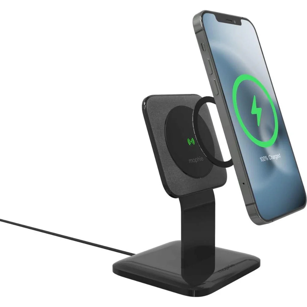 Mophie Snap+ Wireless Charging Stand, 15W, Fast Charging, MagSafe, Qi-Enabled, Black