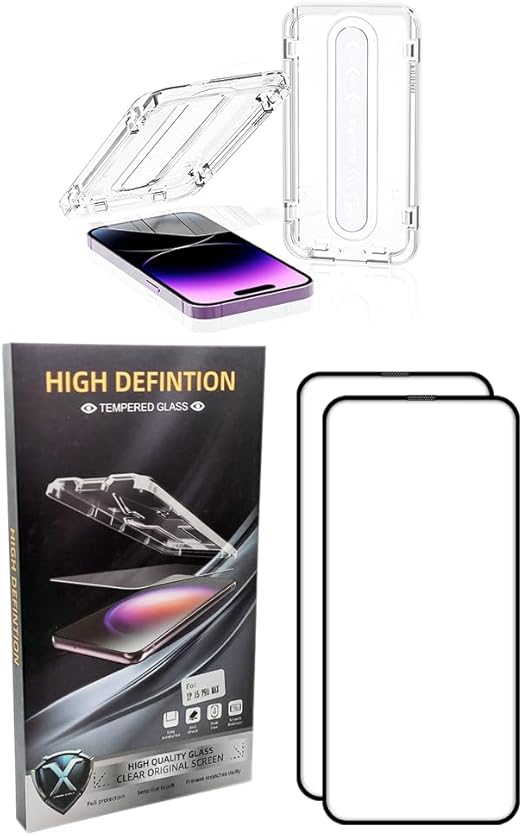 X-ARMOR SHIELD Pack of 2 Screen Protector for iPhone 15 with Auto Dust-Elimination Installation Tool
