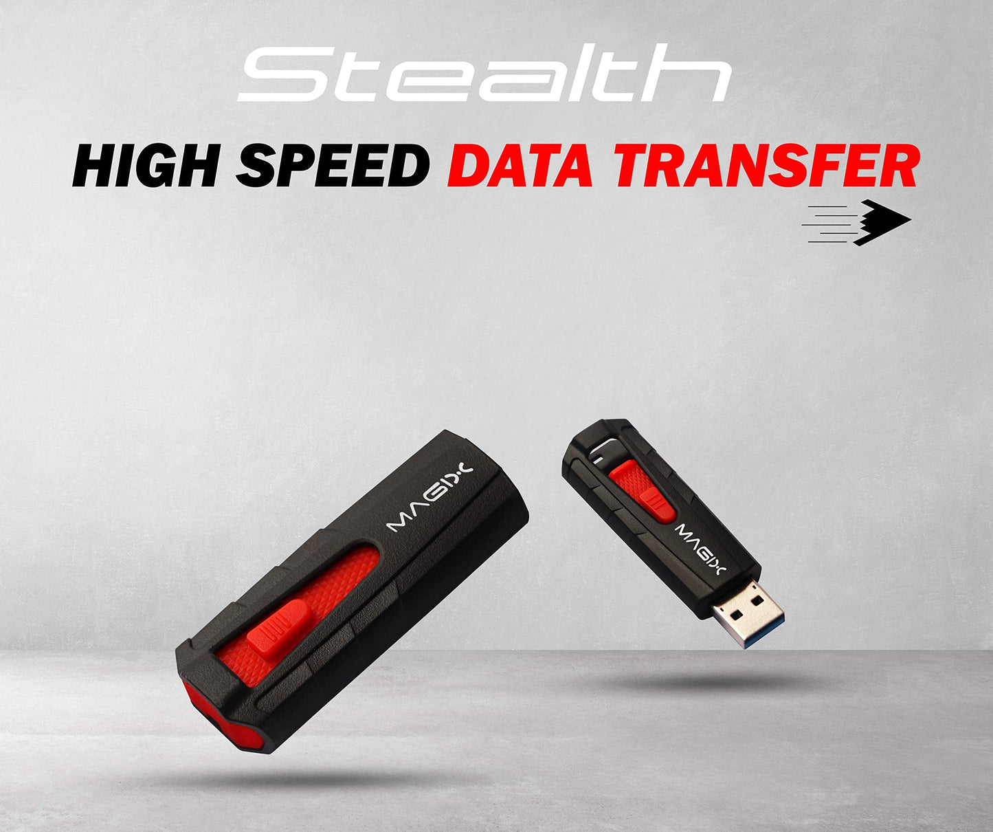 MAGIX- STEALTH- FASTEST DATA TRANSFER- USB FLASH DRIVE 3.1- 64GB